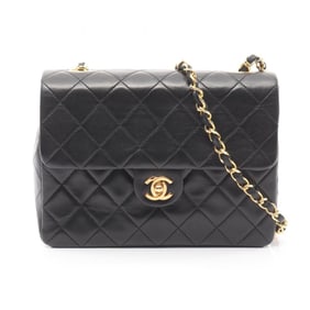 CHANEL Mini Matelasse 20 Shoulder Bag, Lambskin Leather, Women's, Black