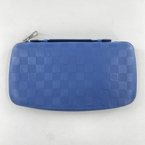 LOUIS VUITTON Damier Infini Atoll N41396 Long Wallet Blue Louis Vuitton