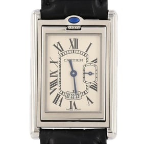 Cartier Tank Basculante LM W1016055 Stainless Steel Quartz Watch