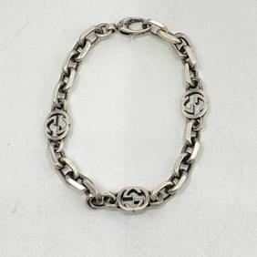 GUCCI Interlocking G Silver 925 Bracelet R-C Gucci