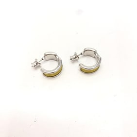 HERMES Olympe PM earrings, yellow and silver.