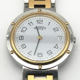 HERMES Clipper watch silver gold Hermes
