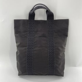 HERMES Cabas Tote Bag Air Line Gray Black Hermes