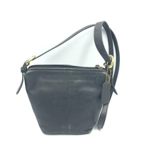COACH OLD 4130 Leather Shoulder Bag Navy Old Coach