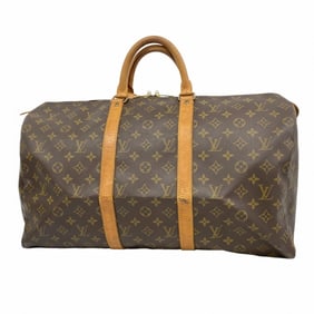 Louis Vuitton Monogram Keepall 50 Boston Bag M41426 Brown Men's and Women's