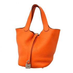 Hermes Hermès Picotin Lock PM Handbag in Taurillon Clemence Leather, Orange, with O Stamp