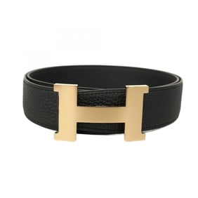 Hermes Hermès Constance Togo Swift Black Belt with K Stamp for Women