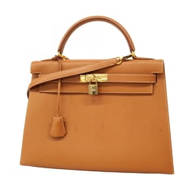 Hermes Hermès Kelly 32 Couchvel Gold Handbag with C Stamp, 2-Way Bag for Women