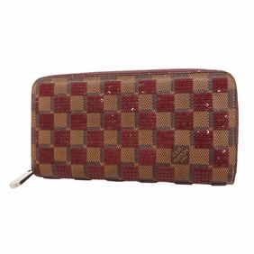 Louis Vuitton Damier Payette Zippy Wallet N63174 Ebene Rouge Women's Long