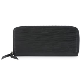 Louis Vuitton Epi Leather Clemence Wallet, Round, Noir Leather, M60915, Black