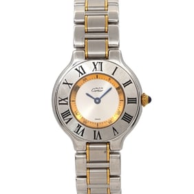 Cartier Must 21 Vantianne Two-tone Watch W10075R6 Women's Silver Quartz