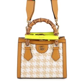 Gucci Diana Bamboo Mini Raffia and Leather Handbag 702732 GUCCI 2-way