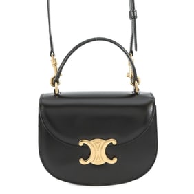 Celine Triomphe Mini Handbag, Besasque, 10L063, Black, 2-Way
