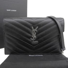 Like new Saint Laurent Cassandra Envelope 742920 Shoulder Chain Wallet YSL