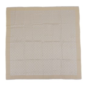 Louis Vuitton Monogram Shawl 401910, Silk Blend Stole, Silver and Gold