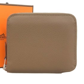 Hermes Hermès Azap Compact Silkin W Stamp Coin Case, Evercolor Etoupe