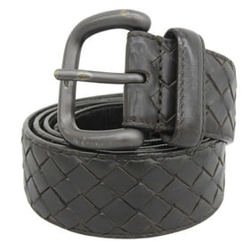 Bottega Veneta Men's Intrecciato Belt, 95cm, Dark Brown Leather