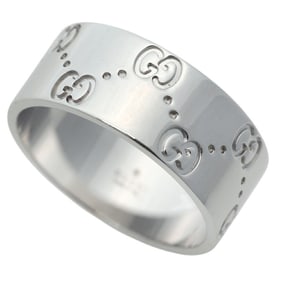 Like new Gucci Interlocking G Icon Ring, approximately 10.0g, 18K White Gold, #22, size 21, wide.