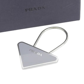 Prada Triangle Key Ring Keychain M713 Charm Gray