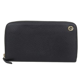 Gucci Interlocking G Round Long Wallet 509644 525040 in Black Leather