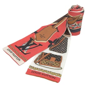 Louis Vuitton Tribute Two M76645 Scarf/Muffler Silk Red/Brown