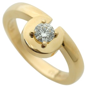 Like new OMEGA 5.9g ring in 18KYG yellow gold with one diamond, approximately 0.30ct, #52, size 11.5