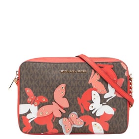 Michael Kors MK Signature Butterfly Shoulder Bag in Brown and Orange Leather for Women