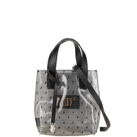 Valentino Point d'Esprit 2-Way Handbag/Shoulder Bag in Black, Clear Vinyl and Leather for Women.