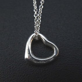 Tiffany & Co. Elsa Peretti Mini Open Heart Necklace Pendant in 925 SV Silver for Women