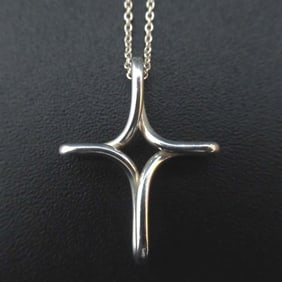 Tiffany & Co. Elsa Peretti Infinity Cross Necklace Pendant 925SV Silver Women's