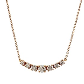 Tiffany East West Diamond Necklace, 18k Gold, Diamond, Women's, TIFFANY & Co., Pre-owned