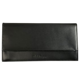 Salvatore Ferragamo Leather Bifold Long Wallet in Black for Men and Women