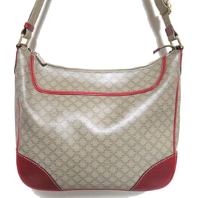 CELINE Macadam shoulder bag in beige and red for women