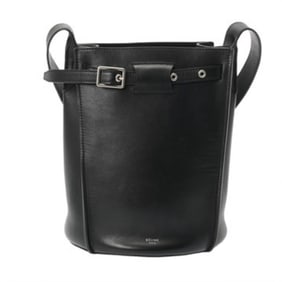 CELINE Big Bucket Black Women's Leather Shoulder Bag, AB Grade, Pre-owned, Ginzo
