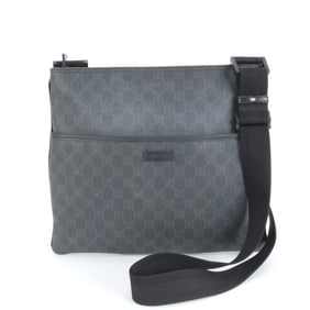 Gucci GG Supreme 162904 Leather Messenger Shoulder Bag in Black for Men