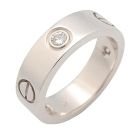 Cartier Love 3PD Ring, 18K White Gold with Diamonds, Clear Silver, Women's, B4032550