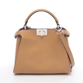 Fendi Peekaboo Essential Handbag, Leather, Women's, Brown