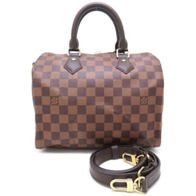 LOUIS VUITTON Damier Speedy Bandouliere 25 N41368 2-Way Handbag Ebene Women's 352956