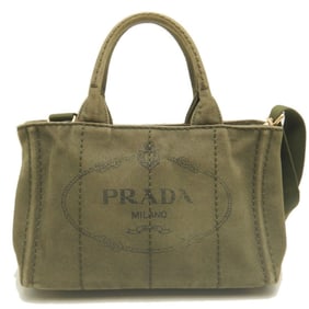 PRADA Canapa PM B2439G Tote Bag in Canvas, MILITARE, Women's, 253415
