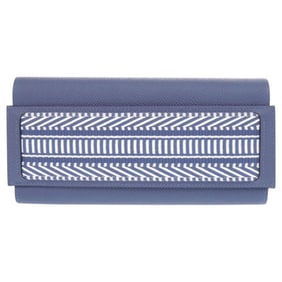 Like new Hermès Passant Long Sangle Caval Epsom Leather, Blue Brighton Silver Hardware, C Stamp