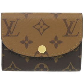Like new Louis Vuitton Porte Monnaie Rosary Monogram Reverse M82333 Canvas Brown Wallet/Coin Case LV