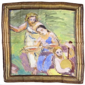 Christian Dior Like new Dior silk scarf in brown, green, and yellow. 0671