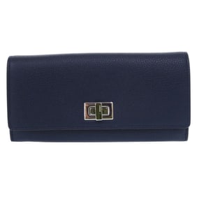 Unused Fendi Peekaboo Continental Wallet 8M0427 Calfskin Navy Bifold 1909 FENDI