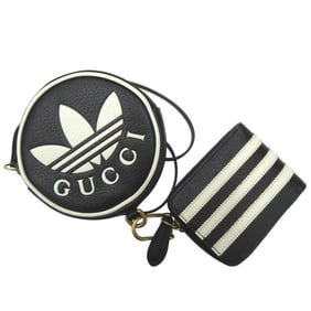 Unused Gucci x adidas Originals Mini Neck Pouch, Multi-Purpose Wallet/Coin Case with Strap, Black