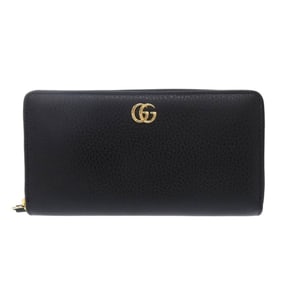 Like new Gucci GG Marmont zip-around wallet 456117 in black leather. 1001 GUCCI