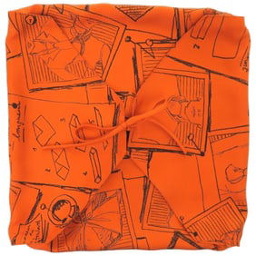 Like new Hermes scarf/muffler case, silk, orange, storage accessory, 1612 HERMES