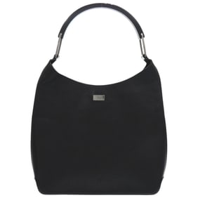Excellent condition Gucci one-shoulder hobo bag 001 3752 in black with suede, plastic, leather, and