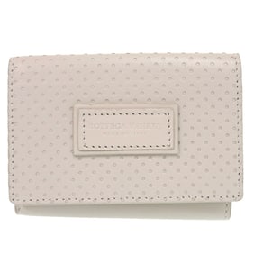 Like new Bottega Veneta Leggero Compact Wallet 515385 in calfskin BIANCO MIST ivory tri-fold wallet