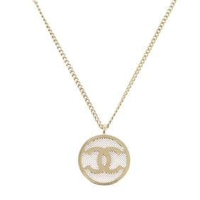 Excellent condition Chanel Coco Mark GP Gold Necklace 0756 CHANEL
