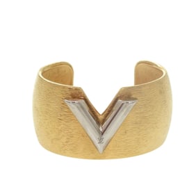 Excellent condition Louis Vuitton Essential V Colorama Cuff Bangle M68031 Metal Gold Bracelet LV